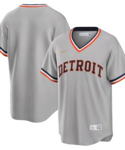 Detroit TigersRoad Cooperstown Collection Team Jersey  Gray