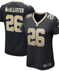 Deuce McAllister New Orleans Saints  Women_s Game Retired Player Jersey  Black