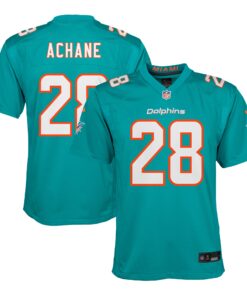 Deâ€™Von Achane Miami Dolphins  Youth Team Player Game Jersey  Aqua