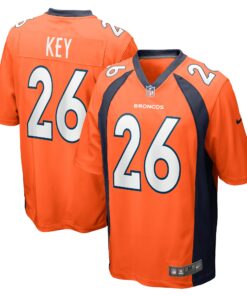 Devon Key Denver Broncos  Team Game Jersey   Orange