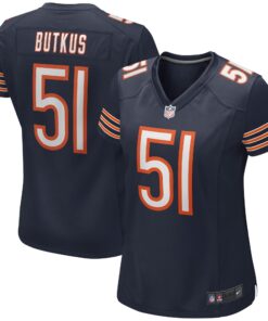 Dick Butkus Chicago Bears  Women_s Game Retired Player Jersey  Navy