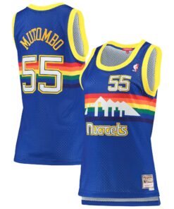 Dikembe Mutombo Denver Nuggets Mitchell &amp Ness Women's 199192 Hardwood Classics Swingman Jersey - Royal