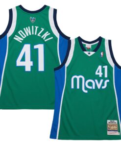 Dirk Nowitzki Dallas Mavericks Mitchell &amp Ness 200405 Hardwood Classics Authentic Jersey - Green