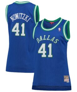 Dirk Nowitzki Dallas Mavericks Mitchell &amp Ness Women's  Hardwood Classics Swingman Jersey - Blue
