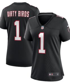 Dirty Birds Atlanta Falcons  Women_s Throwback Game Jersey  Black