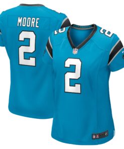 D.J. Moore Carolina Panthers  Women_s Game Jersey  Blue