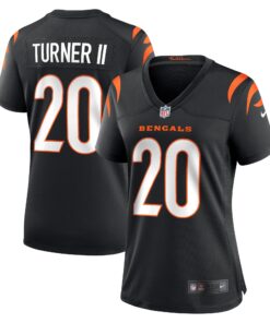 DJ Turner Cincinnati Bengals  Women_s Team Game Jersey   Black