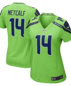 DK Metcalf Seattle Seahawks  Women_s Game Jersey  Neon Green