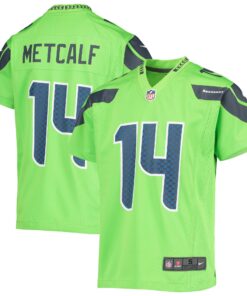 DK Metcalf Seattle Seahawks  Youth Game Jersey  Neon Green