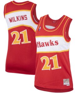 Dominique Wilkins Atlanta Hawks Mitchell &amp Ness Women's  Hardwood Classics Swingman Jersey - Red