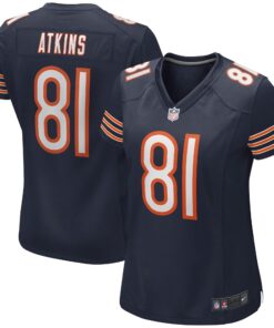 Doug Atkins Chicago Bears  Women_s Game Retired Player Jersey  Navy