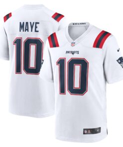 Drake Maye New England Patriots  2024 NFL Draft First Round Pick Player Game Jersey  White
