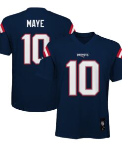 Drake Maye New England Patriots Youth Replica Player Jersey  Navy