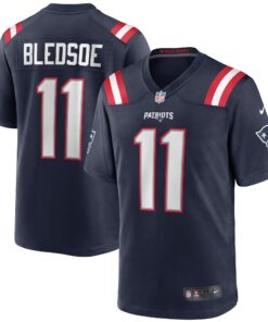 Drew Bledsoe New England Patriots  Game Retired Player Jersey  Navy