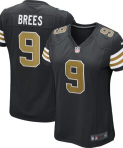 Drew Brees  New Orleans Saints Women_s Alternate Game Jersey  Black