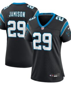 D_Shawn Jamison Carolina Panthers  Women_s Team Game Jersey   Black 1
