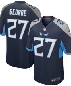 Eddie George Tennessee Titans  Game Retired Player Jersey  Navy