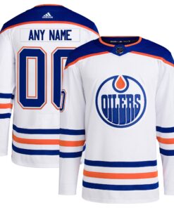  Edmonton Oilers  Away  Primegreen Authentic Custom Jersey  White