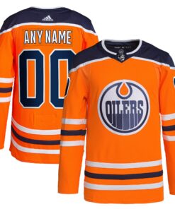  Edmonton Oilers  Home  Primegreen Authentic Custom Jersey  Orange