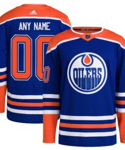  Edmonton Oilers  Home  Primegreen Authentic Custom Jersey  Royal