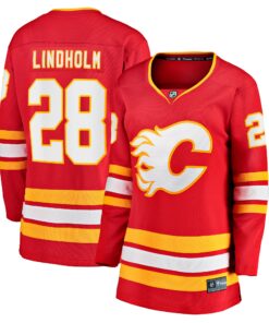 Elias Lindholm Calgary Flames Fanatics Women_s Home Team Breakaway Player Jersey  Red