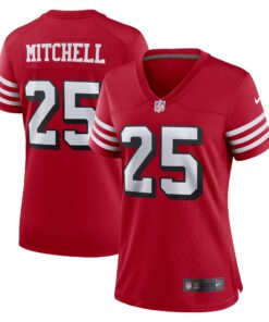 Elijah Mitchell San Francisco 49ers  Women_s Alternate Team Game Jersey  Scarlet