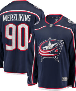 Elvis Merzlikins Columbus Blue Jackets Fanatics Home Breakaway Player Jersey  Navy