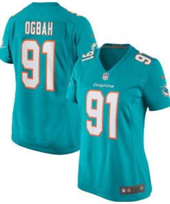 Emmanuel Ogbah Miami Dolphins  Women_s Game Jersey  Aqua