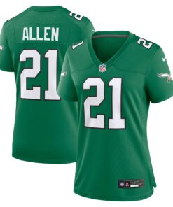 Eric Allen Philadelphia Eagles  Women_s Alternate Game Jersey  Kelly Green