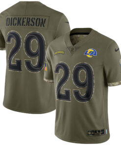 Eric Dickerson Los Angeles Rams Salute To Service Retired Player Limited Jersey  Olive