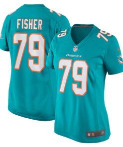 Eric Fisher Miami Dolphins  Women_s Home Game Player Jersey  Aqua