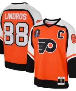 Eric Lindros Philadelphia Flyers Mitchell amp Ness Youth 199697 Blue Line Player Jersey  Orange