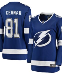 Erik Cernak Tampa Bay Lightning Fanatics Women_s Home Breakaway Player Jersey  Blue