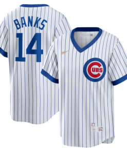 Ernie Banks Chicago CubsHome Cooperstown Collection Player Jersey  White