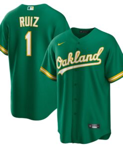 Esteury Ruiz Oakland AthleticsAlternate Replica Jersey  Kelly Green