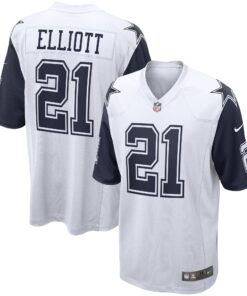 Ezekiel Elliott Dallas Cowboys  Alternate Game Jersey  White 1
