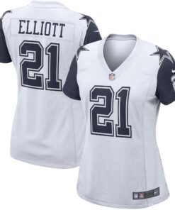 Ezekiel Elliott Dallas Cowboys  Women_s Alternate Game Jersey  White