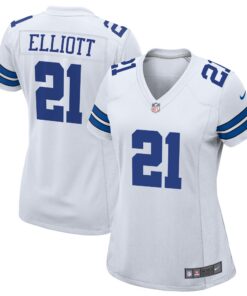 Ezekiel Elliott Dallas Cowboys  Women_s Team Game Jersey  White