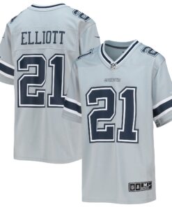 Ezekiel Elliott Dallas Cowboys  Youth Inverted Team Game Jersey  Silver