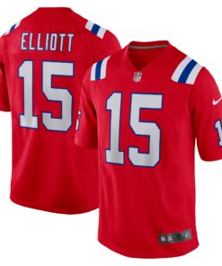 Ezekiel Elliott New England Patriots  Male Adult Alternate Game Player Jersey  Red