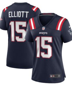 Ezekiel Elliott New England Patriots  Women_s Game Player Jersey  Navy