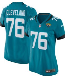 Ezra Cleveland Jacksonville Jaguars  Women_s  Game Jersey   Teal