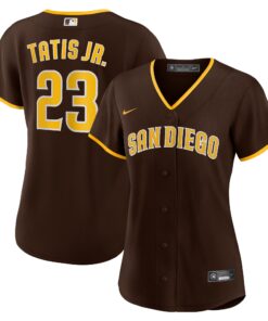 Fernando TatÃ­s Jr. San Diego PadresWomen_s Road Replica Player Jersey  Brown