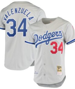 Fernando Valenzuela Los Angeles Dodgers Mitchell amp Ness Road 1981 Cooperstown Collection Authentic Jersey  Gray
