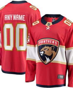 Florida Panthers Fanatics Home Breakaway Custom Jersey  Red