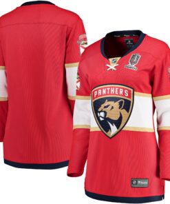  Florida Panthers Fanatics Women_s Home 2024 Stanley Cup Champions Breakaway Jerseynbspâ€“ Red