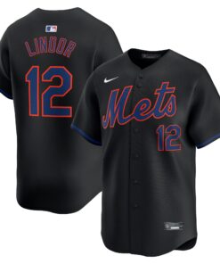 Francisco Lindor New York MetsAlternate Limited Player Jerseynbspâ€“ Black