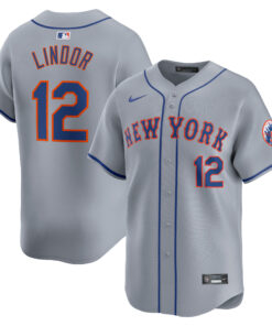 Francisco Lindor New York MetsAway Limited Player Jersey  Gray