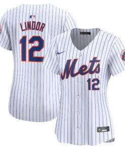Francisco Lindor New York MetsWomen_s Home Limited Player Jersey  White