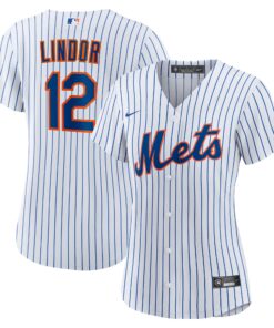 Francisco Lindor New York MetsWomen_s Home Replica Player Jersey  White